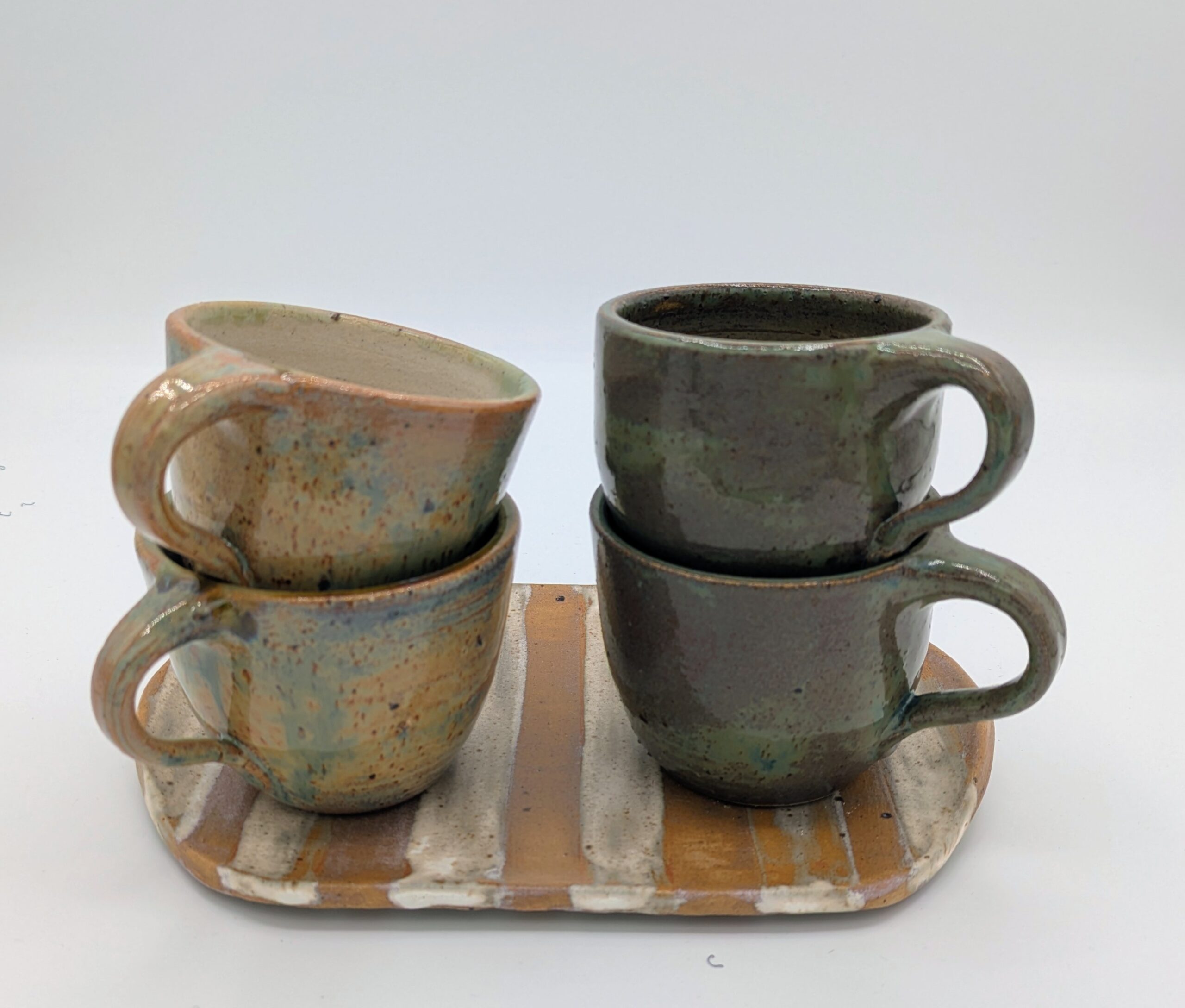 Espressotassen mit Henkel, Steinzeug